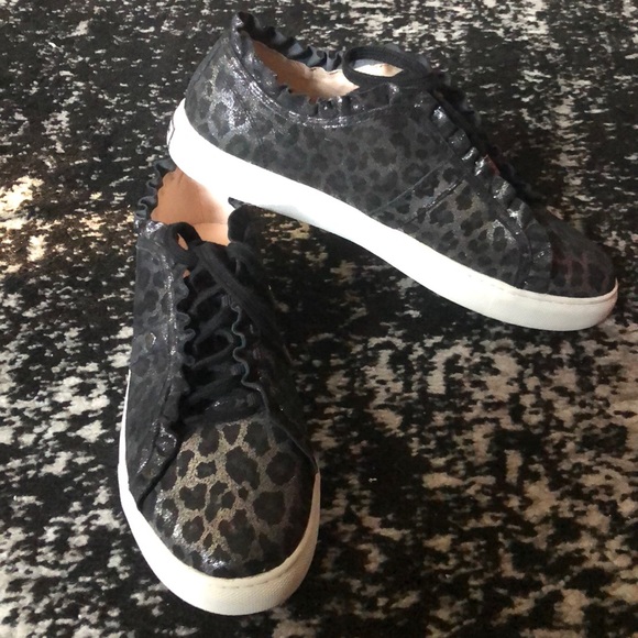 kate spade Shoes - 🖤KATE SPADE Black Lynn Leopard Ruffle Sneakers